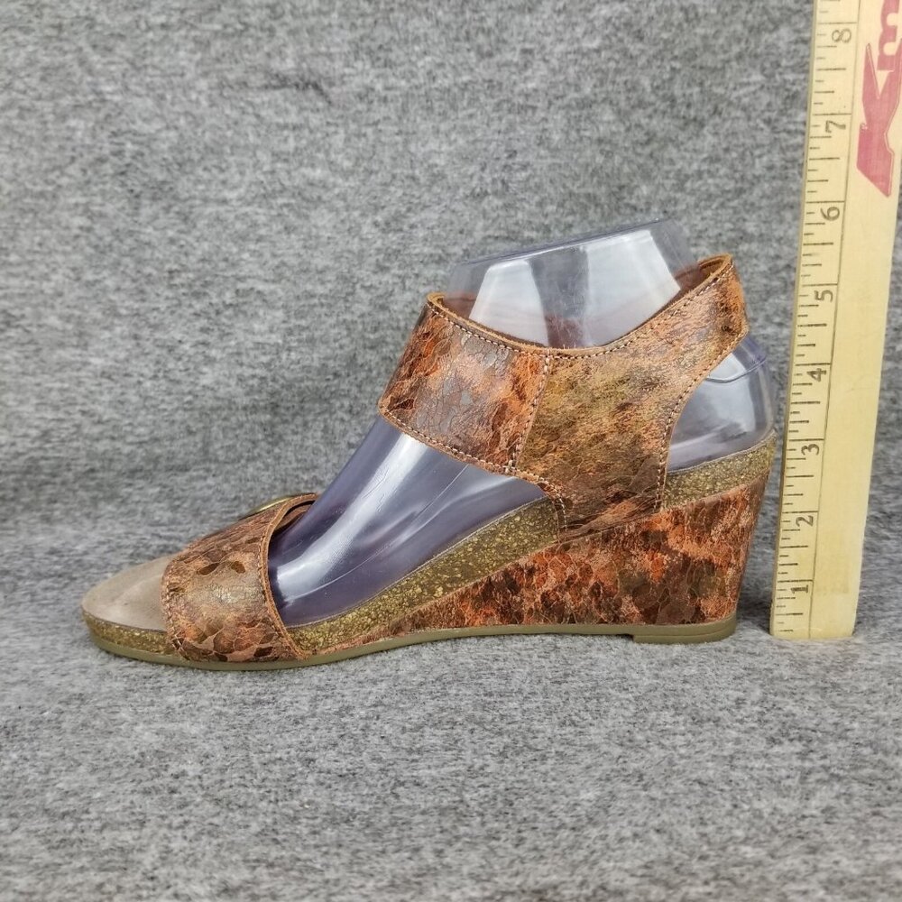 ✅ Women's 8-8.5 EU39 TAOS Carousel 2 Red Brick Leather Wedge Ankle Strap Sandals - Picture 10 of 11